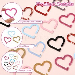 18 шт. 9-х цветные акриловые подвески для бокалов для вина&nbsp;AJEW-CJ0001-70