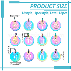 12 шт. 12 стиля полых подвесок из нержавеющей стали&nbsp;FIND-WR0012-01