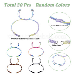 20 Stück verstellbare geflochtene Nylonfaden-Gliederarmband-Machen&nbsp;AJEW-SC0003-68P