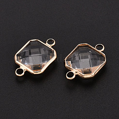 Латунь со стеклянными звеньями/соединительными подвесками&nbsp;GLAA-T027-14