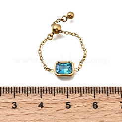 Verstellbare Kettenringe aus Edelstahl 304 mit Zirkonia-Besatz&nbsp;RJEW-P189-02C-G