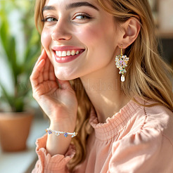 100 шт. 5-цветные прозрачные гальванические стеклянные колпачки для бусин&nbsp;EGLA-TA0013-10