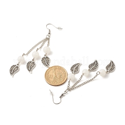 Pendientes colgantes de cuentas de jade blanco natural&nbsp;EJEW-JE04823-02