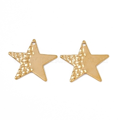 イオンプレーティング（IP）304ステンレスペンダント  星のチャーム  18KGP本金メッキ  25x26x1mm  穴：1.5mm&nbsp;LS-STAS-B031-03G