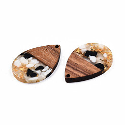 Подвески из прозрачной смолы и ореха RESI-N025-028-A