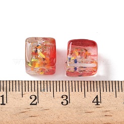 Запеченные бусины ручной работы из золотистого песка с росписью LAMP-P072-01B-08