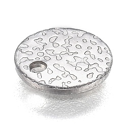 変色しにくい304ステンレススチールチャーム  テクスチャ  レーザー切断  フラットラウンド  ステンレス鋼色  10x0.7mm  穴：1.5mm&nbsp;STAS-I166-21C