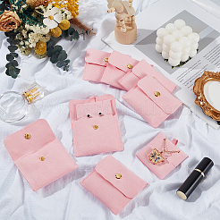 Конверты для украшений из микрофибры подарочные пакеты с кнопкой&nbsp;ABAG-WH0032-104B