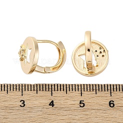 Серьги-кольца из латуни с прозрачным фианитом EJEW-Q014-38G