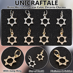 12 Stück 2 Farben Messing Micro Pave klar Zirkonia Charms&nbsp;KK-UN0004-16