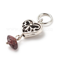 7 pièces 7 styles pendentifs en alliage de copeaux de pierre mélangés naturels et synthétiques de chakra&nbsp;PALLOY-JF01778-04
