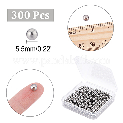 304ステンレススチールボール  穴がない  ラウンド  ステンレス鋼色  5.5mm  300個/箱&nbsp;STAS-CA0001-58