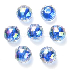 UVメッキ透明アクリルヨーロピアンビーズ  大穴ビーズ  ラウンド  藤紫色  13.5x13mm  穴：4mm&nbsp;OACR-F004-03F