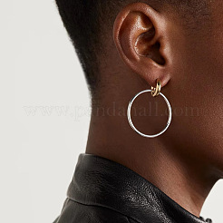 Двухцветные серьги-кольца из нержавеющей стали&nbsp;DV3825