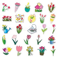 50 шт. тюльпан рисунок водонепроницаемые ПВХ пластиковые наклейки для скрапбукинга&nbsp;LS-STIC-PW0001-365