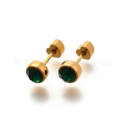 Boucles d'oreilles à tige en acier inoxydable 304 avec placage ionique (IP)&nbsp;EJEW-A118-14G-01