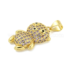 Латунные микро проложить кубического циркония подвески KK-R159-20C-G