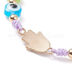 Braccialetto di perline intrecciate in resina malocchio&nbsp;BJEW-JB08411