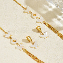 Комплекты из серег-гвоздиков из сплава ракушек и многослойных ожерелий для женщин&nbsp;LV7611