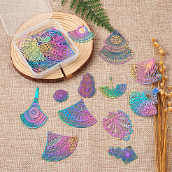 48 шт. 12 шт. филигранные подвески из нержавеющей стали 201&nbsp;STAS-FW0001-14