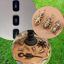 4 Stück 4 Stile Legierung Käfer & Mantis Display Dekorationen&nbsp;DJEW-SP0001-37