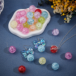 40шт прозрачные акриловые бусины с кракле&nbsp;PACR-PA0001-19