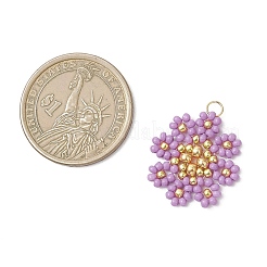 Подвески-цветы из стеклянных бусинок&nbsp;PALLOY-MZ01181-05