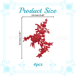 Цветочная вышивка полиэстером пришить аппликации&nbsp;PATC-WH0020-33D