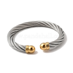 Браслеты-манжеты из нержавеющей стали 304 BJEW-P310-26B-GP