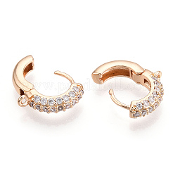 Латунная серьга-кольцо с кристаллами и стразами X-KK-C024-13KCG