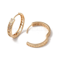 Латунные микро проложить серьги обруча кубического циркония EJEW-M238-59KCG