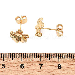 Фурнитура для серег-гвоздиков из латуни с цветочным узором&nbsp;KK-K374-26G