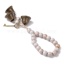 Décorations suspendues en forme de clé de cloche en laiton&nbsp;HJEW-JM04230-02