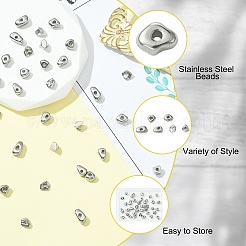 36 шт. 6 стиля бусин из нержавеющей стали 304&nbsp;STAS-CJ0002-90