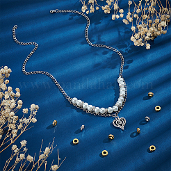 16 Stück 2 Farben Messing Micro Pave klare Zirkonia European Beads&nbsp;OPDL-UN0001-08
