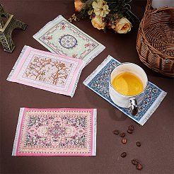 4 tapis miniature en nylon de Turquie et de Perse&nbsp;AJEW-GF0015-22