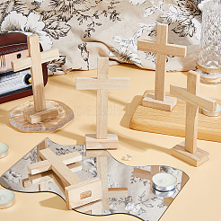 5 шт. деревянные крестовые украшения DIY-FH0009-71