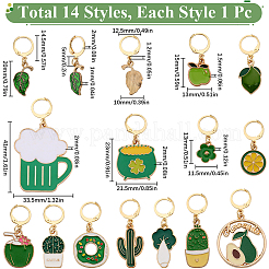 1 набор эмалевых маркеров для закрепления стежков в виде котла/пива/цветка HJEW-SC0001-57