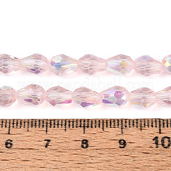 Прозрачные стеклянные бусины гальваническим пряди&nbsp;LS-EGLA-N023-6x8mm-A03