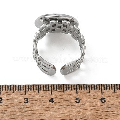 304ステンレススチールカフリング部品  丸いベゼルパッドリングセッティング  ステンレス鋼色  18mm  トレイのサイズ：16mm&nbsp;SA-CBA37BC-17E-P