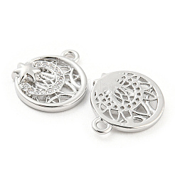 Breloques en laiton avec zircone cubique de micro pave&nbsp;KK-E090-37P