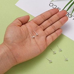 925スターリングシルバー製スタッドピアスパーツ  スタンプ925個付き  銀  15mm  穴：2mm  ピン：0.7mm&nbsp;STER-S002-49