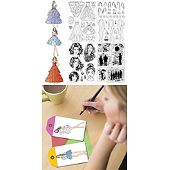 4 шт. 4 стиля человеческих пластиковых прозрачных штампов из ПВХ DIY-CA0006-64H