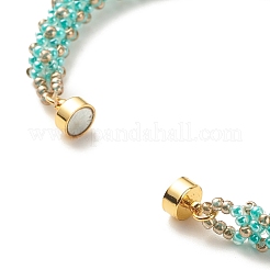 Bracelet en perles de rocaille de verre avec fermoirs magnétiques en laiton&nbsp;BJEW-JB07801-05