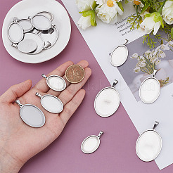 8 шт. 4 стиля подвески из нержавеющей стали с кабошонами STAS-NB0002-03