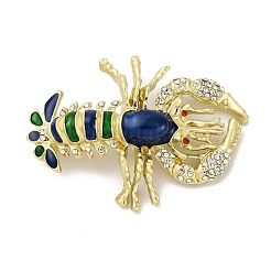 Брошь из матового золотого сплава со стразами JEWB-K027-07MG-02