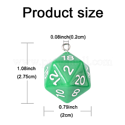 6шт 6 цвета непрозрачные акриловые подвески MACR-FP0001-25