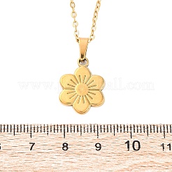 Ожерелья с подвесками-цветами из нержавеющей стали 304&nbsp;NJEW-H059-30D-G