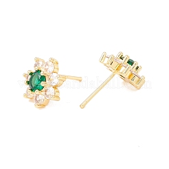 Серьги-гвоздики с кубическим цирконием EJEW-F282-22G