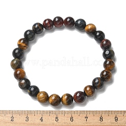 Braccialetti perlina occhio stirata tigre naturale&nbsp;X-BJEW-K212-B-005